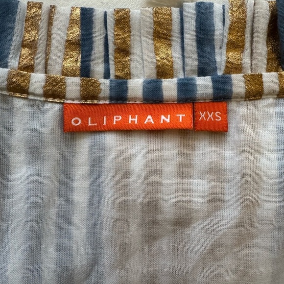 Tuckernuck Oliphant Cinched Flirty Short Dress in Samoa Blue Gold Size XXS - Picture 9 of 12